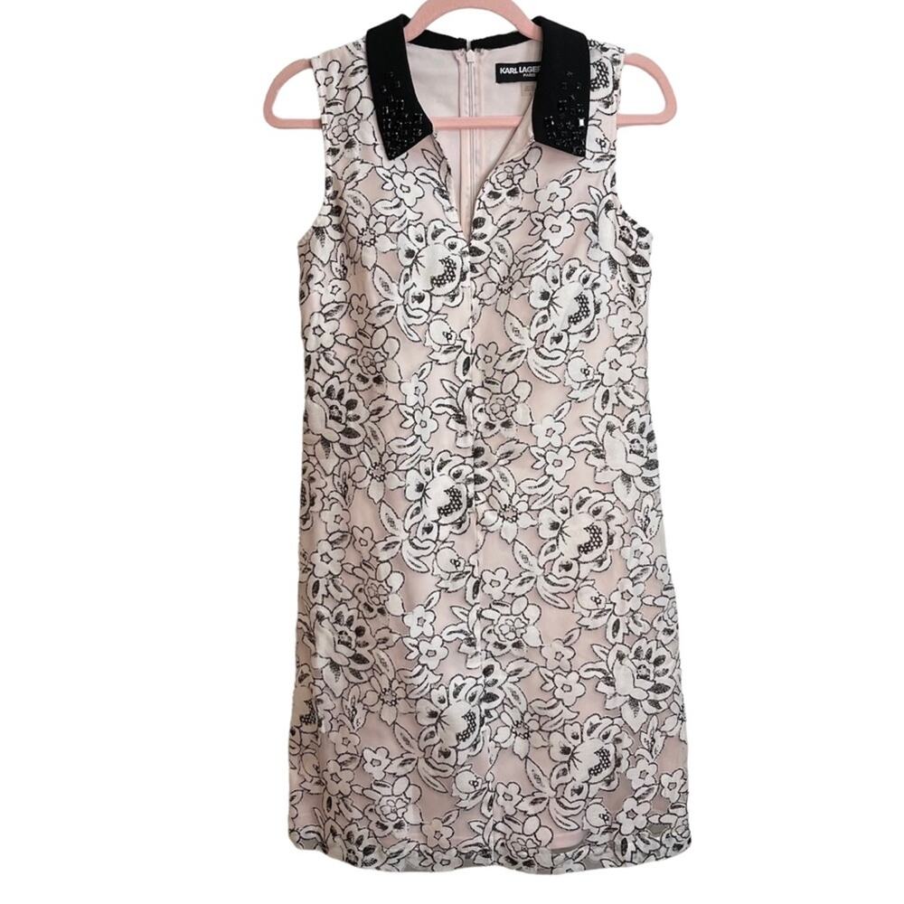 Karl Lagerfeld Light Pink Floral Sleeveless Dress